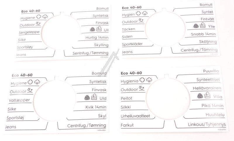 AEG Waschmaschine Knopf 140284623018 Selbstklebend, Programmwahl