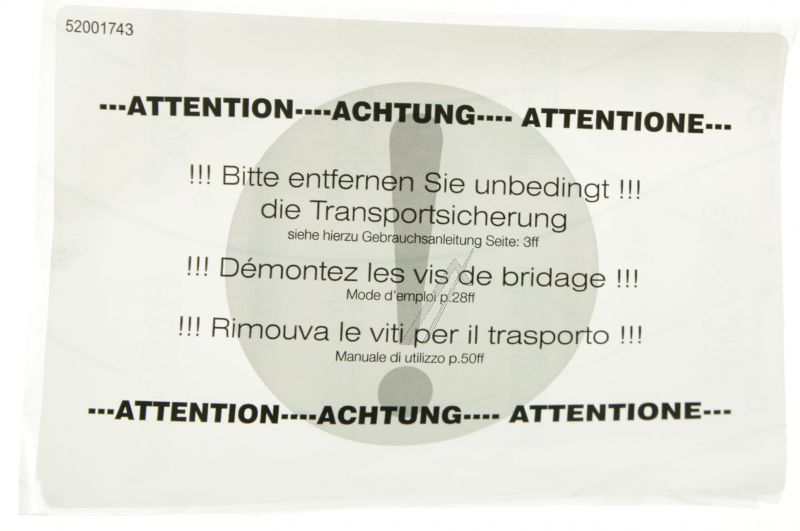 Typenschild-Schraube für Vestel Waschmaschine 52001743 Befestigung