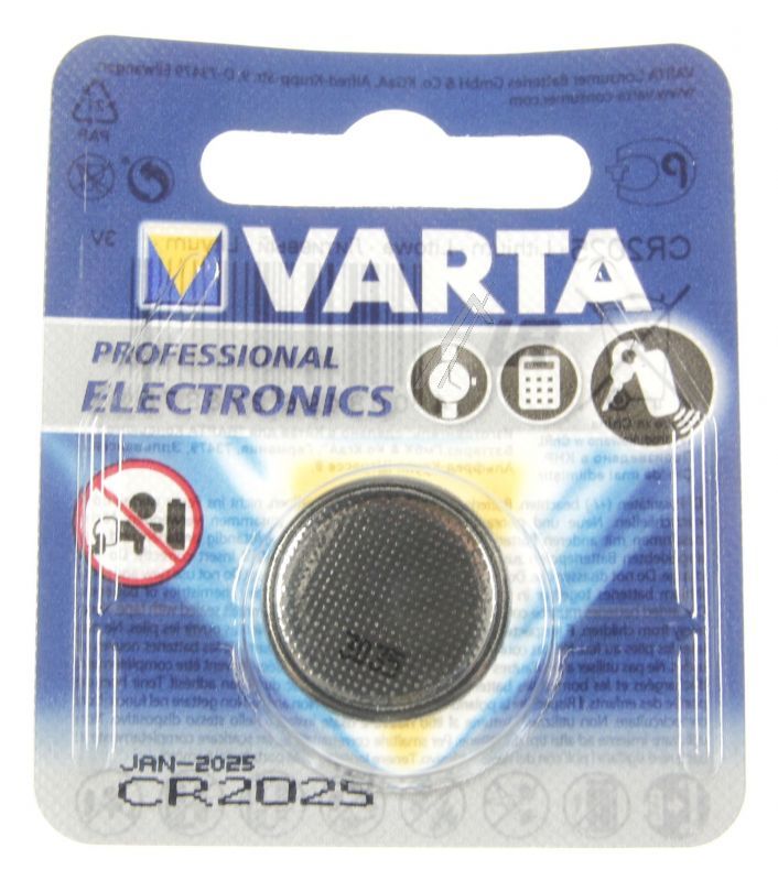 Varta CR2025 Lithium-Knopfzelle für Waschmaschine 6025101401 3V, 170mAh