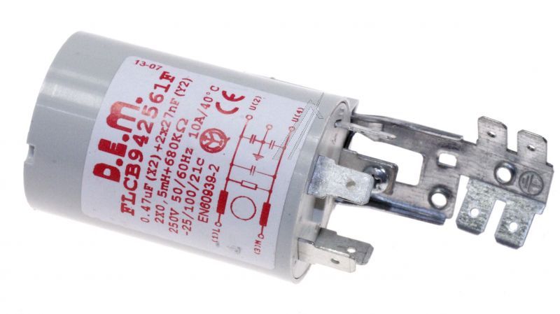 Entstörfilter für Waschmaschine Whirlpool/Indesit 482000027170 0,47µF (X2) + 2x0,025µF