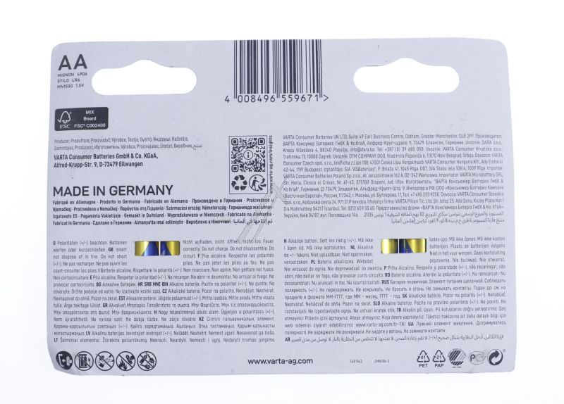 Varta Mignon-Batterien für Ofen 4906121482 12er Pack AA LR6