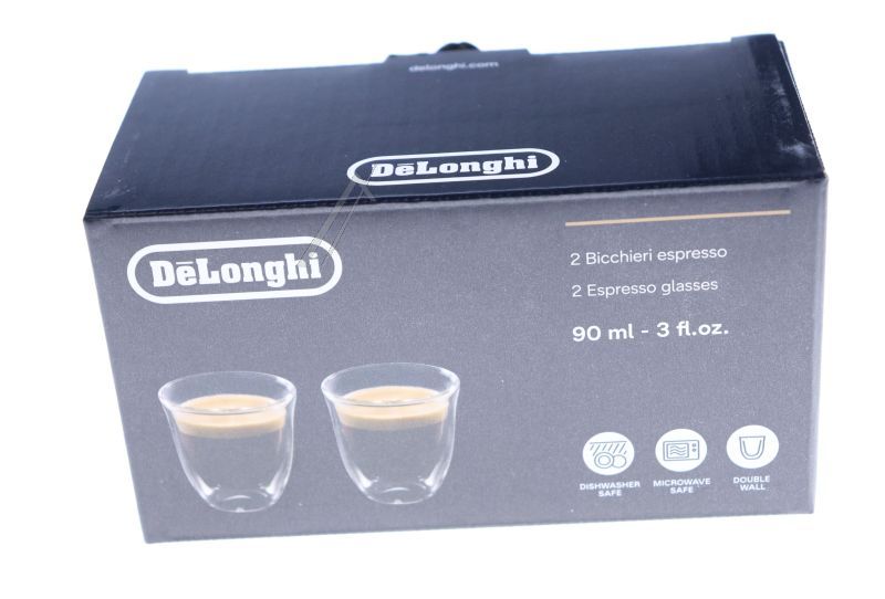 DeLonghi DLSC310 Espressogläser 5513284151 Doppelwandig, 90ml, 2er Set