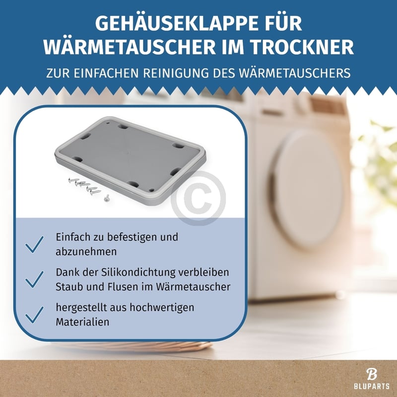 Wartungsklappe für Wärmetauscher wie BOSCH 00646776 in Trockner