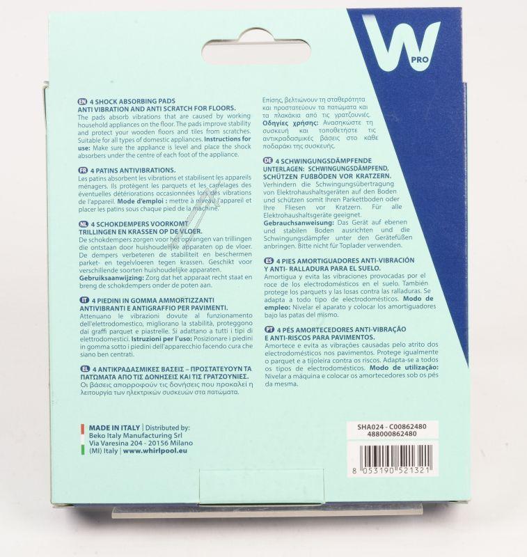 Schwingungsdämpfer, 4 Stück für Ofen Whirlpool/Indesit 488000862480 Set, Vibrationsdämpfung