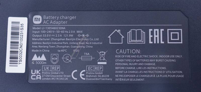 Ladegerät Li-1305460230na für E-Scooter Xiaomi C002470003500 AC/DC mit Ladekabel