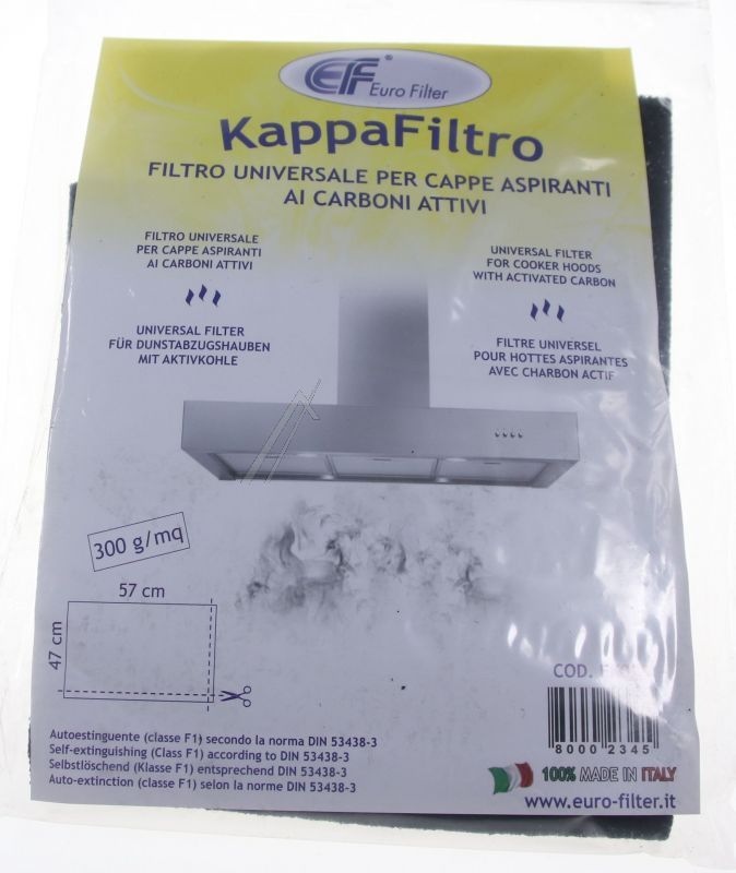 Kohlefilter 47x57cm für Dunstabzugshaube Eurofilter 300004KDK Zuschneidbar