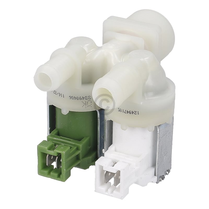 Magnetventil 2-fach Zanussi 1249471051 180° 12,0mm+14,0mmØ für Waschmaschine