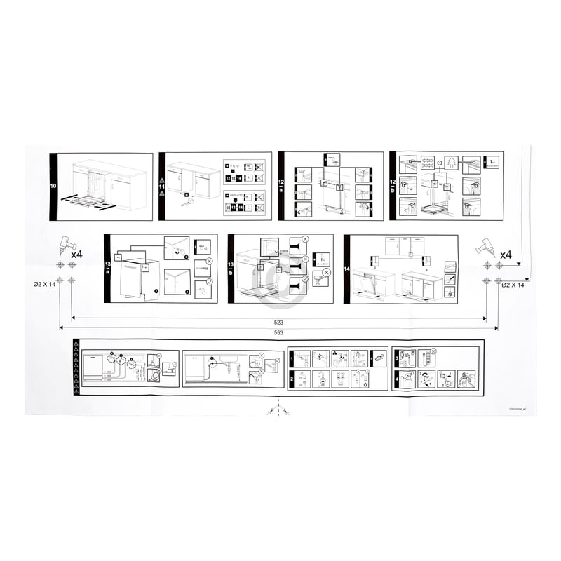Beko Montagesatz für Geschirrspüler 1784430043 Einbauset