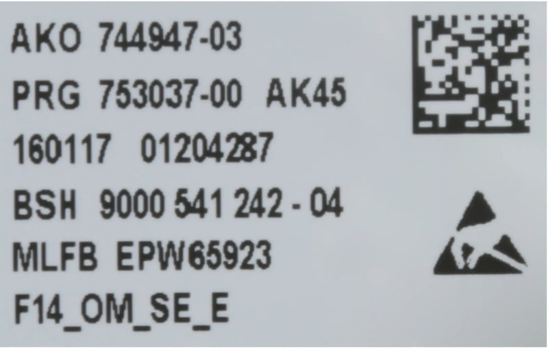 Bedienmodul programmiert 00658517