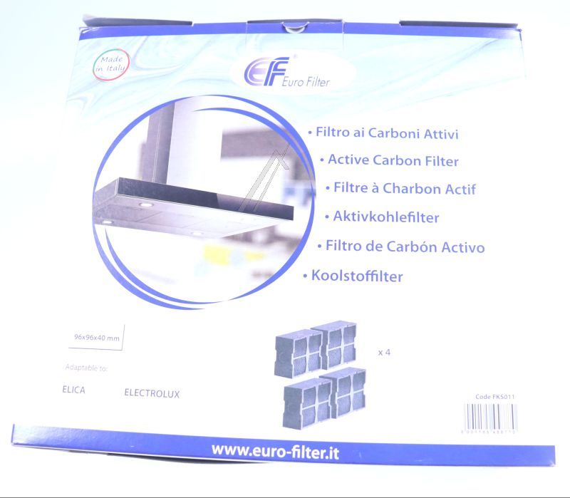 Elica Ofen Aktivkohlefilter 4er-Set 96x96x40cm Luftreinigung