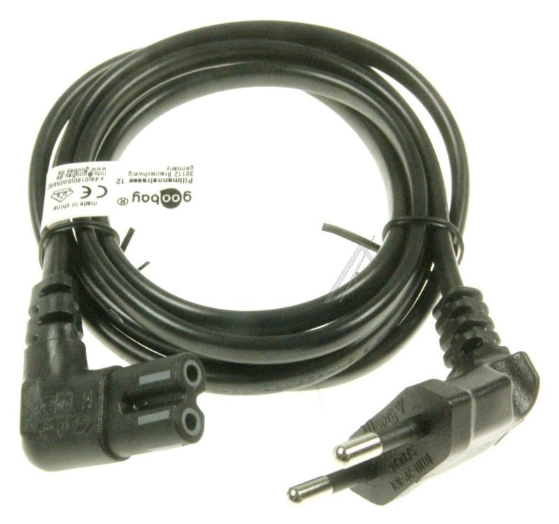 COM Winkel-Netzkabel für Fernsehen & Telefonie ART90952 1,5m, schwarz