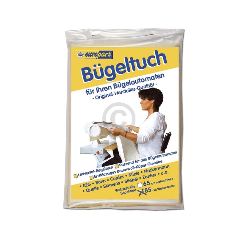Bügeltuch universal Walzbreite 85cm für Mangel Bügelautomat
