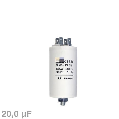 Kondensator 20,00µF 450V mit Steckfahnen