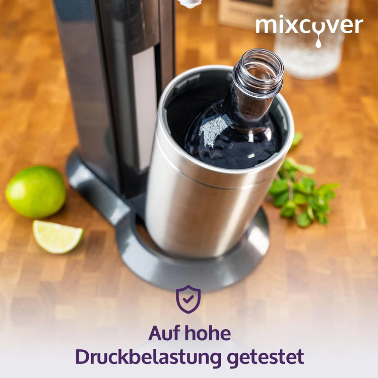 Elegante Glasflasche (grau) für den SodaStream Crystal 2.0