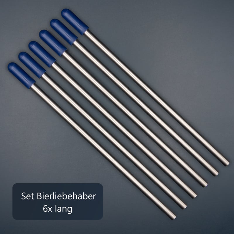Edelstahl Glashalter für Geschirrspüler mit blauen Kappen - Set Bierliebhaber