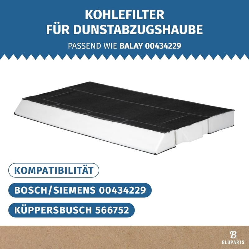 Kohlefilter passend für Neff Z5144X1 00434229 in Dunstabzugshaube 10108219