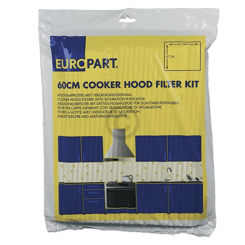 Filterset universal Kohlefiltermatte 570x470mm Vliesfiltermatten zuschneidbar für Dunstabzugshaube