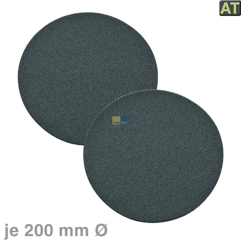 Schaumfilter Whirlpool 481281719056 Kohlefilter 200mmØ für Dunstabzugshaube 2Stk