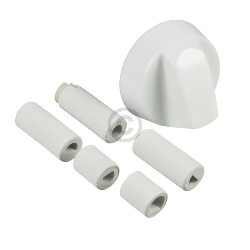 Knebel 43mmØ weiß mit Adaptern Universal für alle Marken