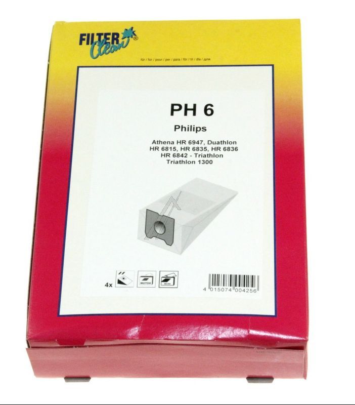 PH6-Beutel für Staubsauger Filterclean 000232K 4er-Pack