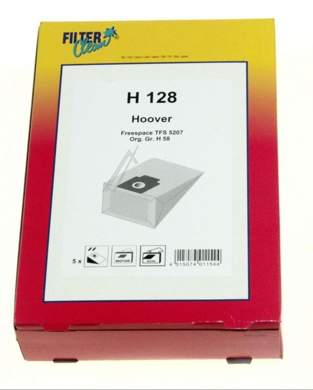 H128 Beutel für Staubsauger Filterclean 000759K 5+1+1