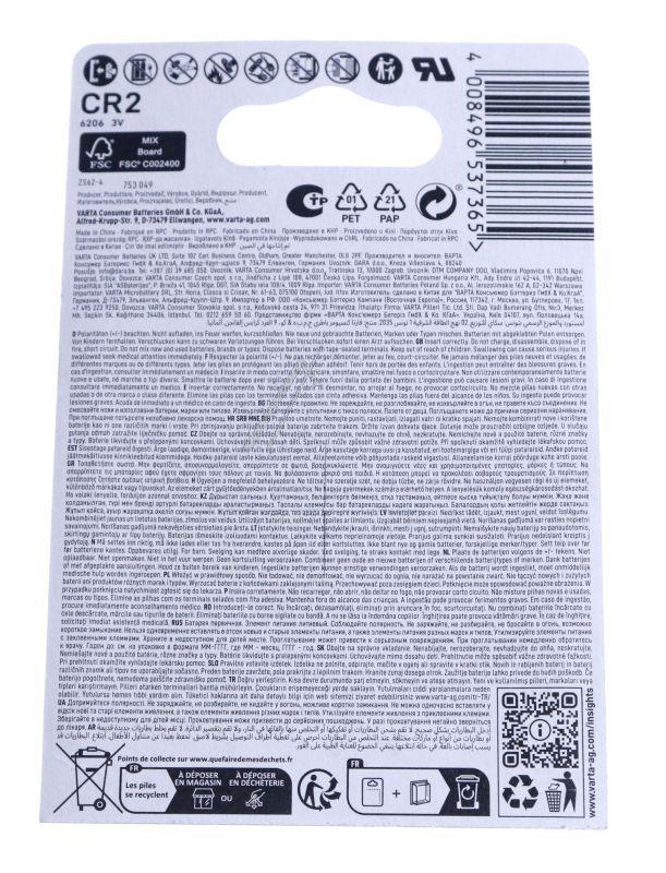 Varta CR2 Lithium-Batterie für Staubsauger 920mAh