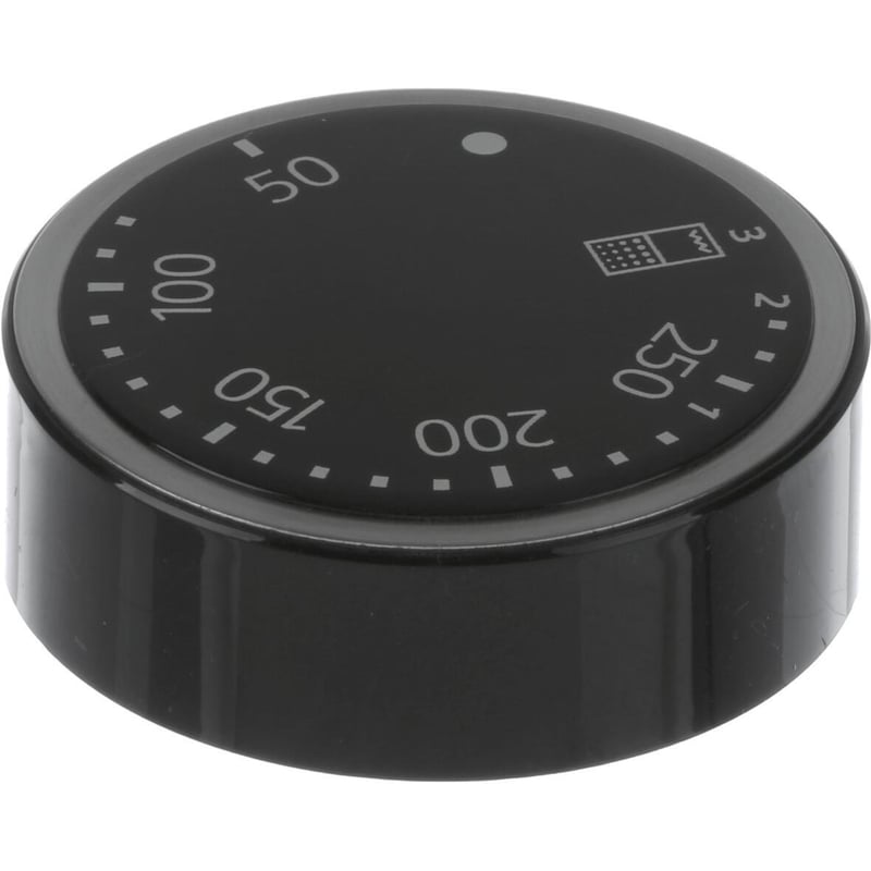 Drehgriff-Temperatur rund, feststehend, schwarz, unbeleuchtet,Bedruckungsfarbe: hellgrau 10011605