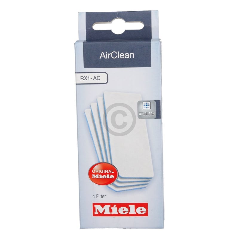 Abluftfiltermatte Miele 9724050 RX1-AC 120x52mm für Saugroboter 4Stk
