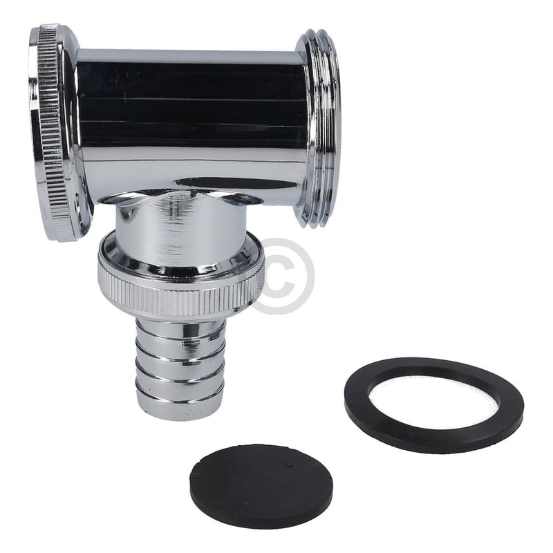 Siphonzwischenstück 1 1/4" chrom für Geräteanschluss Waschmaschine Geschirrspüle
