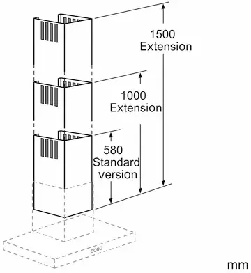 Kaminverlängerung für Dunstabzugshaube BSH-Gruppe 00704541 Teleskopverlängerung
