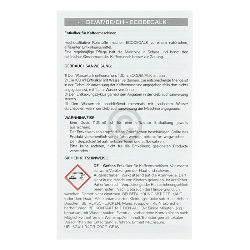 Entkalker Electrolux EcoDecalkMini 9029798718 M3BICD200 für Kaffeemaschine