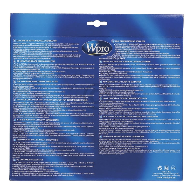 Kohlefilter Wpro 484000008581 Type303 205x215mm für Dunsthaube C00090716