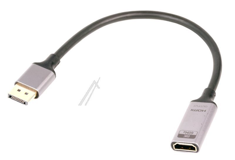 DisplayPort 1.4 zu HDMI 2.1 Adapter für Waschmaschine Com Vergoldet 8K 60Hz Aluminium 0,2m