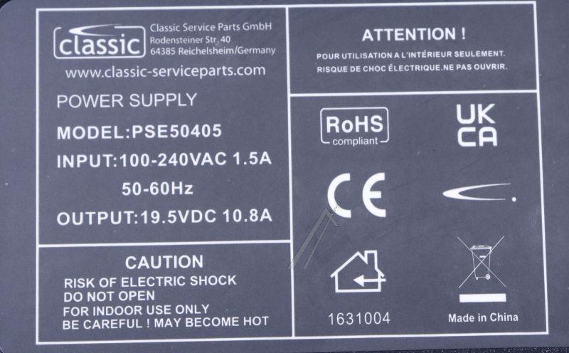 19,5V-10,8A Netzteil für LG Notebooks/Monitore Classic PSE50405EU DC-Ausgang