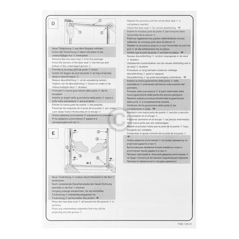 Tuerdichtung Liebherr 7109382 für Kühlschrank Liebherr