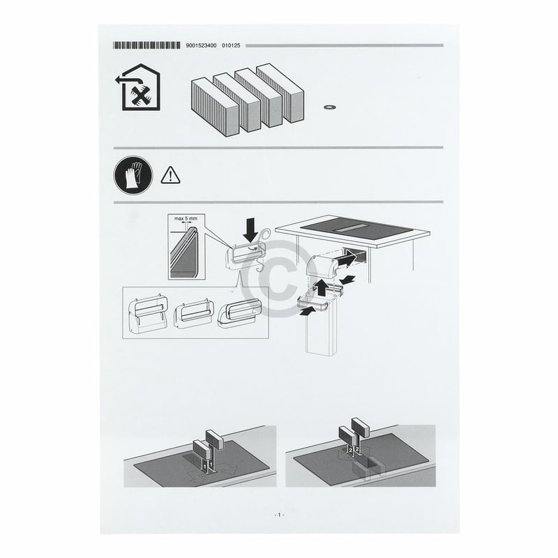 Akustikfilter Abluftbetrieb 4 Stk. Siemens HZ9VEDU0