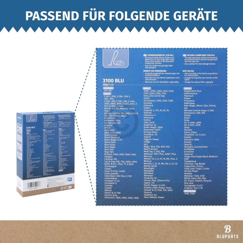 Filterbeutel passend für Miele 9917710 Typ FJM für Bodenstaubsauger 5Stk + Vorfilter