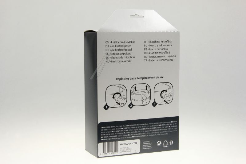 Mikrofaser-Staubbeutel für Staubsauger Groupe Seb ZR816001 4er-Pack