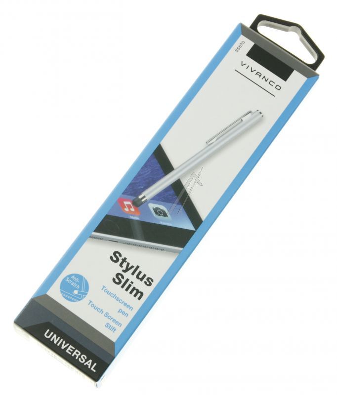 Vivanco T-in Slim Stift für Touchscreens 35570 Silber, kapazitiv