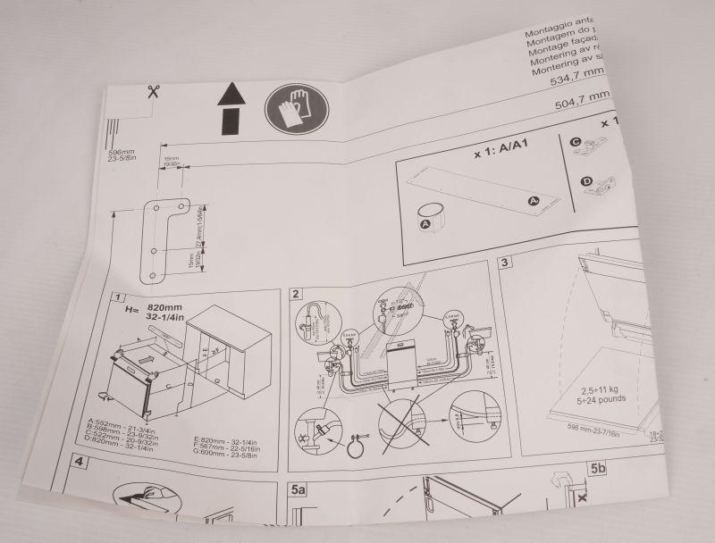 Türbefestigungsschablone für Smeg Geschirrspüler 715040200 Montagehilfe