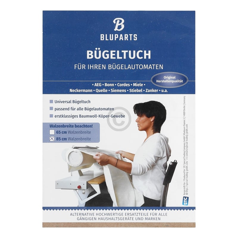 Bügeltuch universal Walzbreite 85cm BLUPARTS für Mangel Bügelautomat 10108576
