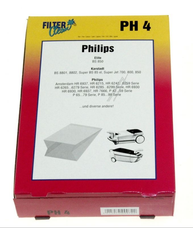 Ph4 Staubsaugerbeutel FilterClean 000093K 6 Stück