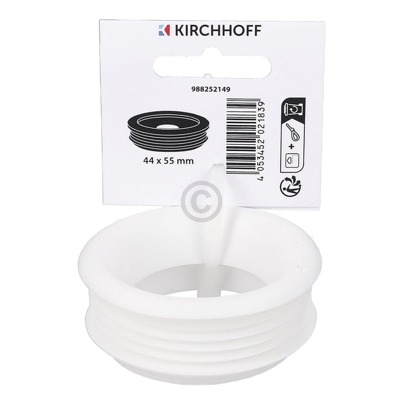 Spülrohrverbinder 44x55mm für Euro WC KIRCHHOFF 988252149 KIRCHHOFF