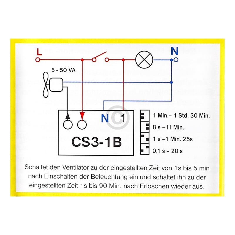 Nachlaufrelais für Ventilatoren CS3-1B