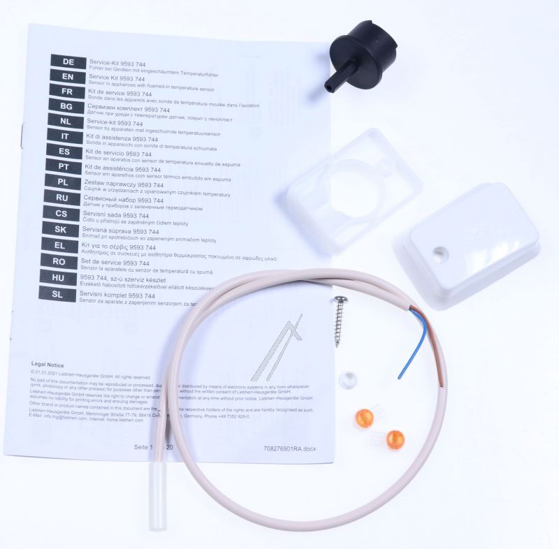 Temperaturfühler-Kit für Liebherr Kühlschrank 959374400 (4,7 kOhm)
