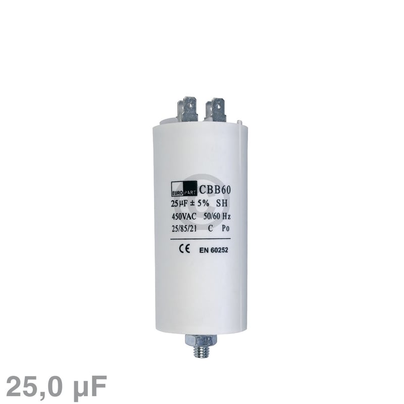 Kondensator 25,00µF 450V mit Steckfahnen