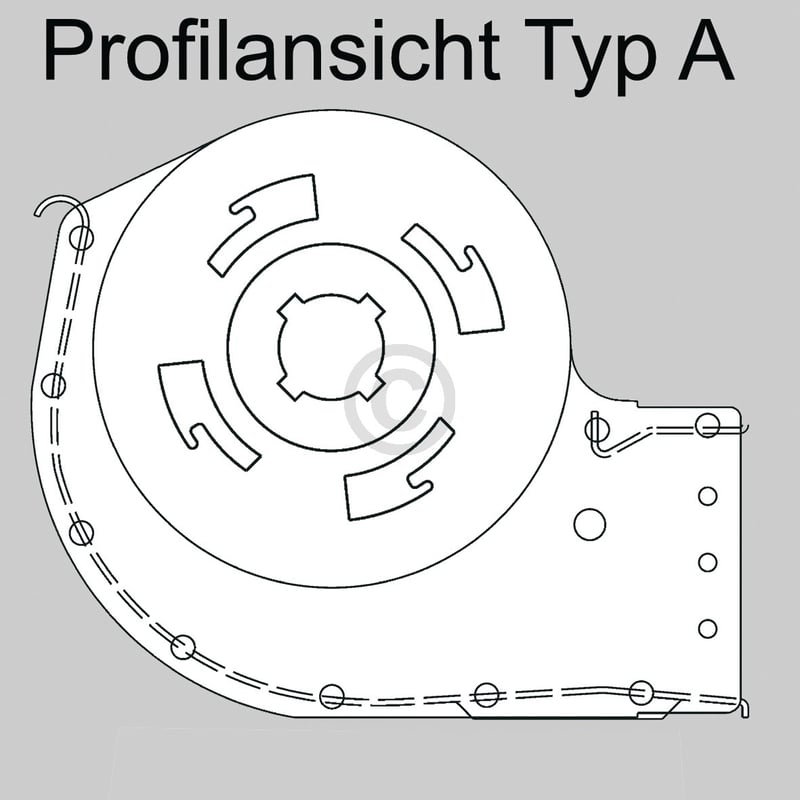 Querstromlüfter 180mm TypA Motor links ebmpapst QLZ06/0018-2513 für Backofen Nachtspeicher