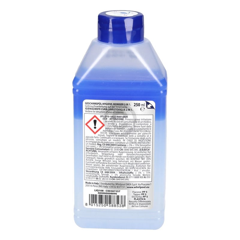Reiniger 2in1 Wpro LIQ108 484000008896 für Geschirrspüler 250ml 484000008897