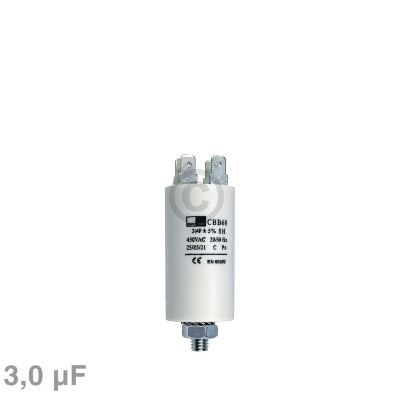 Kondensator 3,00µF 450V mit Steckfahnen