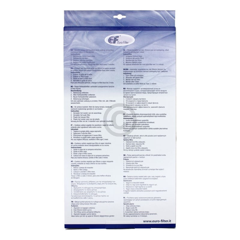 Kohlefilter Type190 wie Whirlpool 484000008578 485x270mm für Dunstabzugshaube